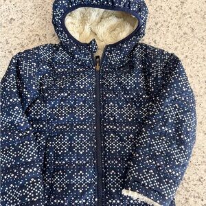 The North Face Navy and White Kids Puffer Jacket